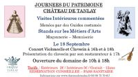 Journées du Patrimoine. Du 18 au 19 septembre 2021 à Tanlay. Yonne.  10H00